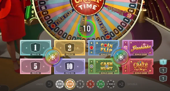 Crazy Time betting example