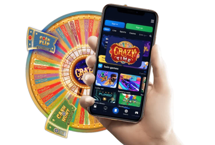 Crazy Time live interface on mobile