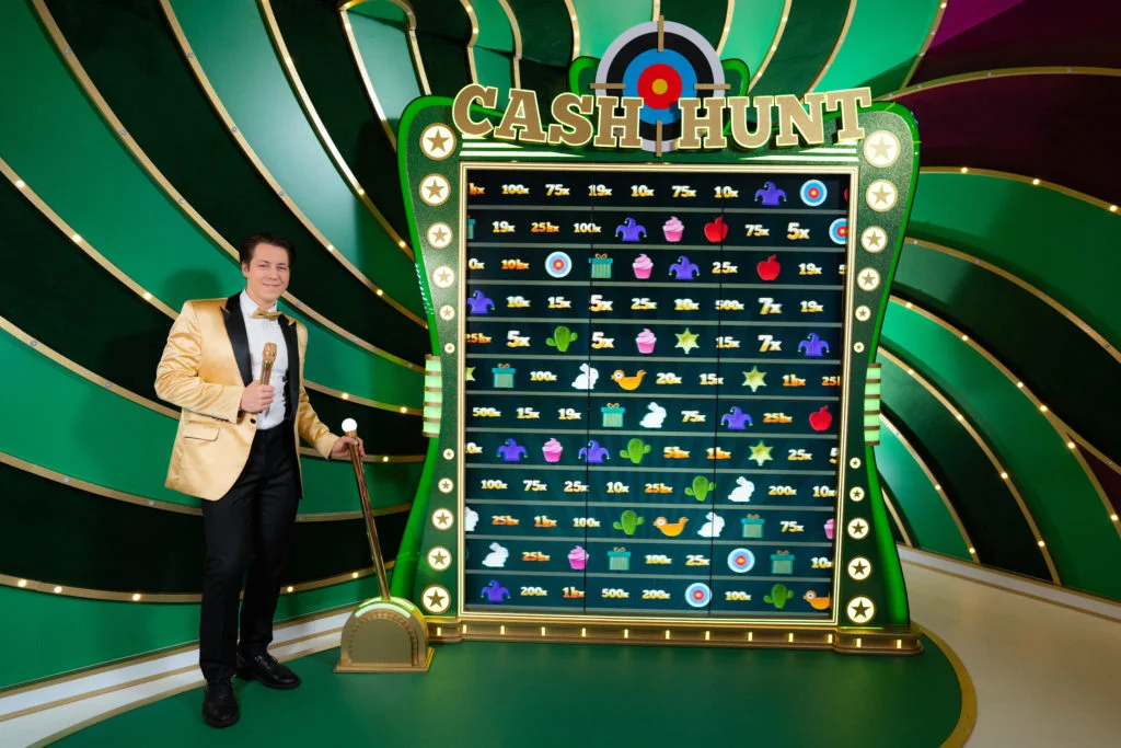 Crazy Time game wheel and host