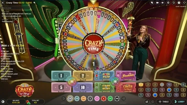 Crazy Time live game main interface