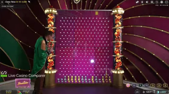 Crazy Time Pachinko board with multipliers